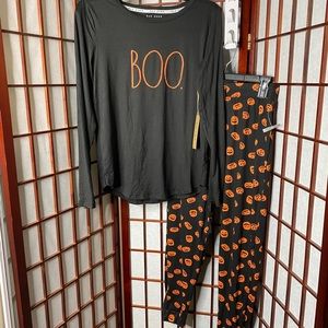 Rae Dunn Halloween BOO Pajama Set NEW